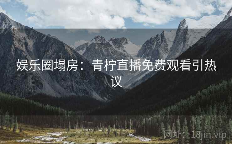 娱乐圈塌房:青柠直播免费观看引热议